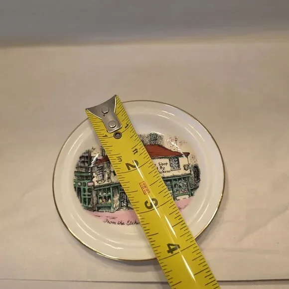 Vintage Bone China Saucer Purchased At Dickens Old Curiosity Shop London - Picture 5 of 6